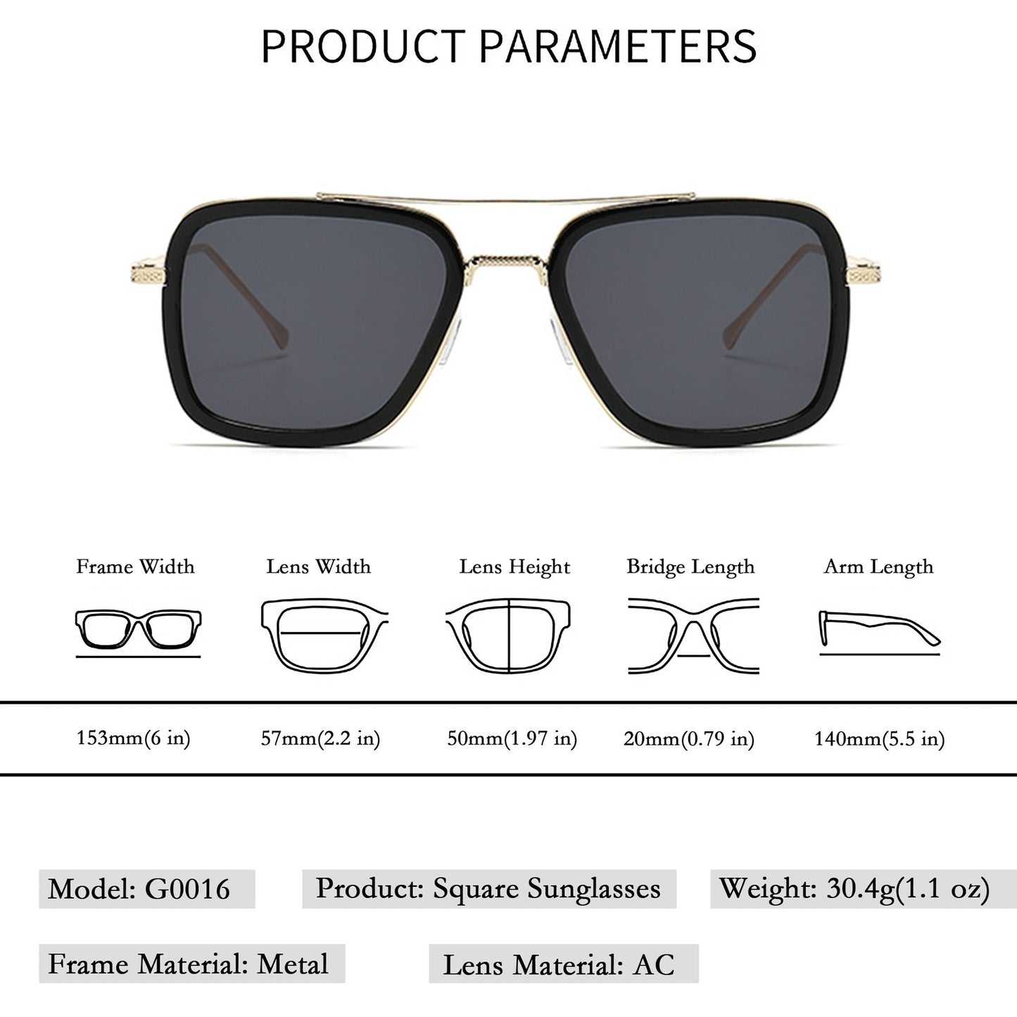 Anna-Kaci Women's Chic Square Frame Polarized Sunglasses UV400 Protection