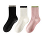 Anna-Kaci Womens Non-Slip Grip Crew Socks 3 Pair Pack Custom Color Combos Soft Ribbed Cotton with 3D Silicone Heel