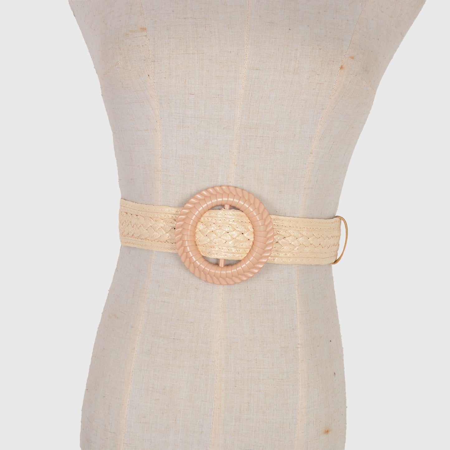 Anna-Kaci Bohemian - Style Woven Belt with Round Plastic Buckle