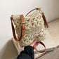 Anna-Kaci Women's Bohemian Crochet Shoulder Bag with Leather Straps