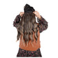 Alilang One Piece Long Wavy Curly Clip in Hair Wig Extension 20 Inches High for Women 4 Clips  Brown