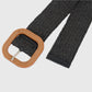 Anna-Kaci Stylish Straw Belt with Woven Buckle