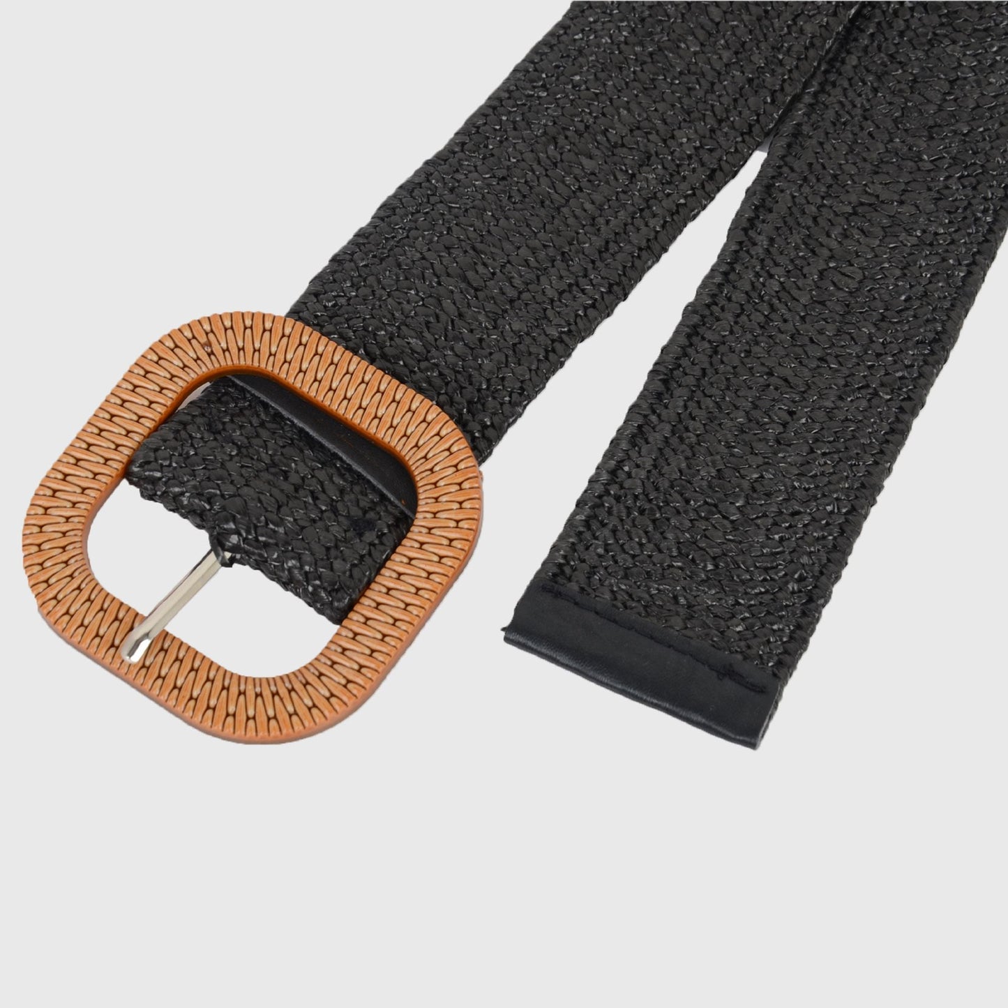Anna-Kaci Stylish Straw Belt with Woven Buckle