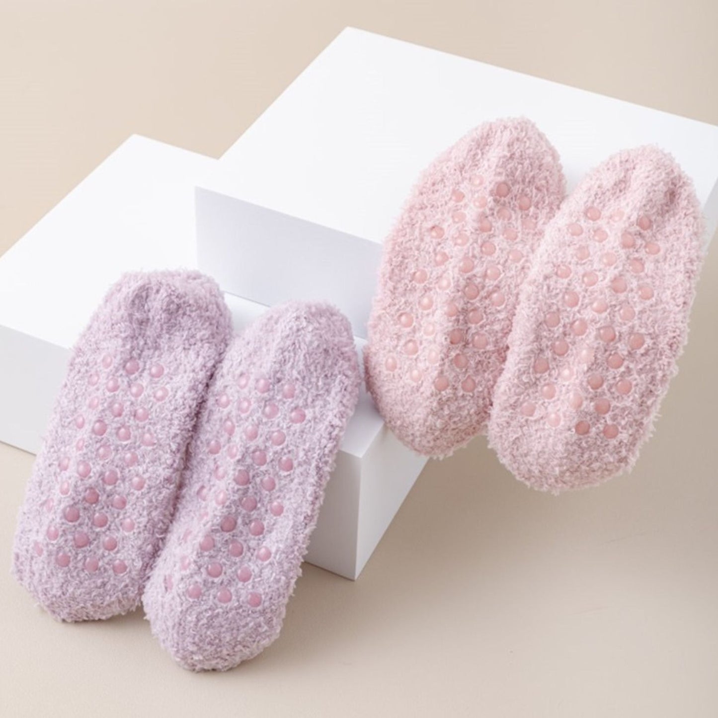 Anna-Kaci Women's 3-Pack Fuzzy Grip Socks Low Cut Non-Slip Soft Lounge Slipper Socks