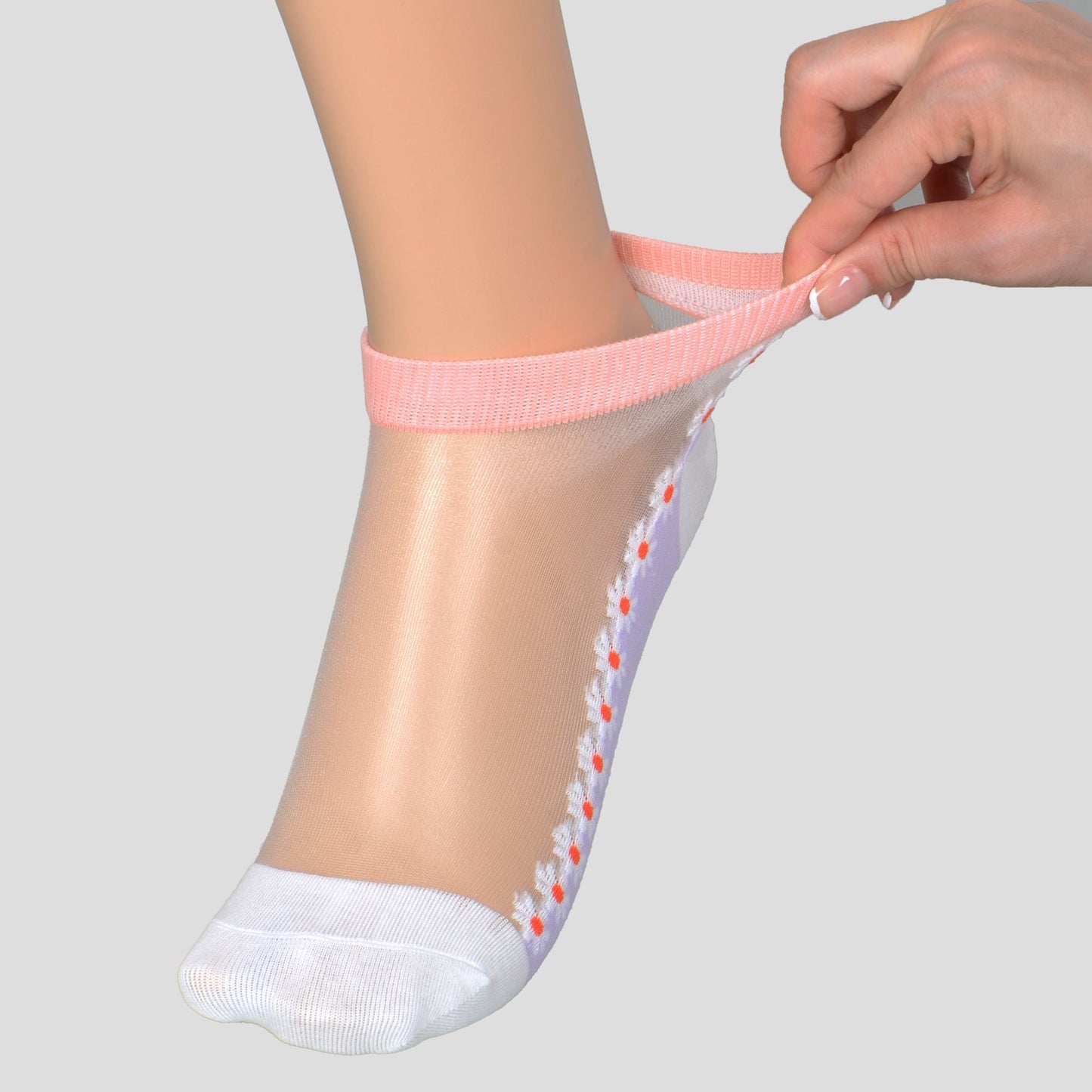 Anna-Kaci Women's Thin Semitransparent No - Show Socks 5pk Non-slip and Sweat-absorbent