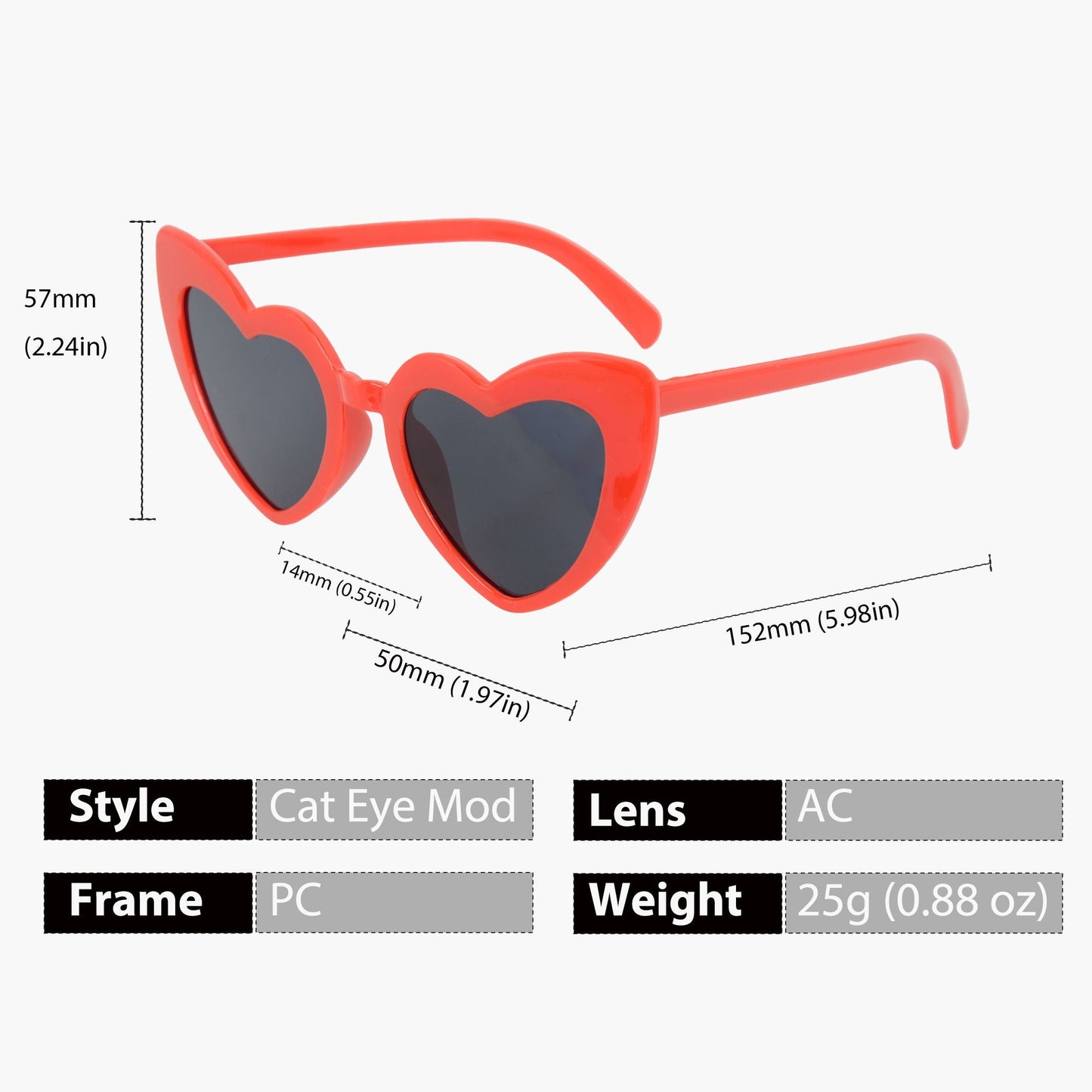 Anna-Kaci Active Women's Vibrant Heart-Shaped Fashion Sunglasses UV400 Protection