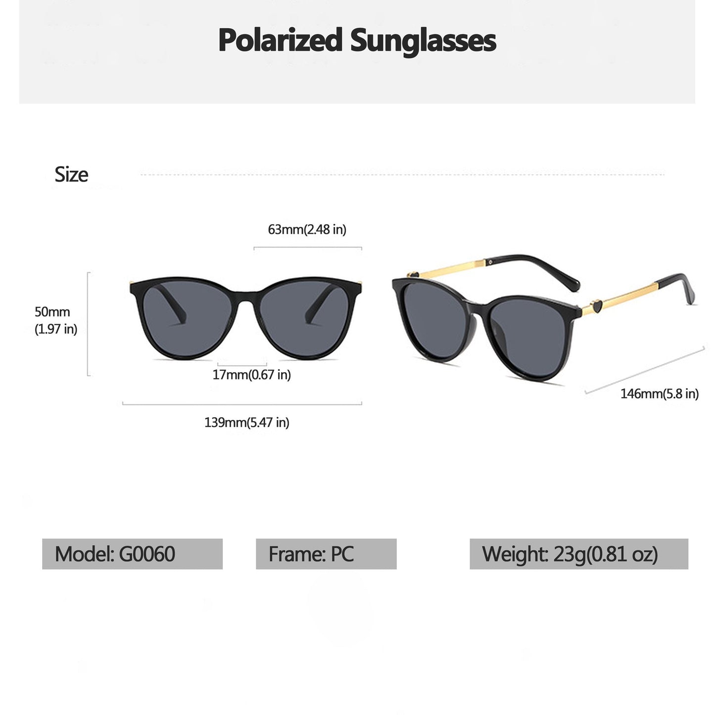 Anna-Kaci Women's Cat-Eye Sunglasses with Heart-Accent Temples