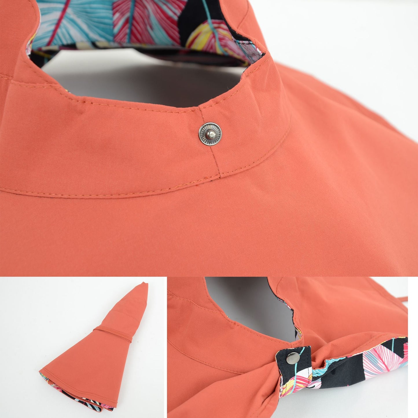 Anna-Kaci Wide Brim Sun Hat with Ponytail Hole Neck Tie Closure and Patterned Lining for UV Protection and Outdoor Style