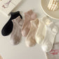 Anna-Kaci 5 Pairs Women's Ruffle Cuff Lace Knit Ankle Socks Breathable Soft Stretch Fabric with Multiple Color Options