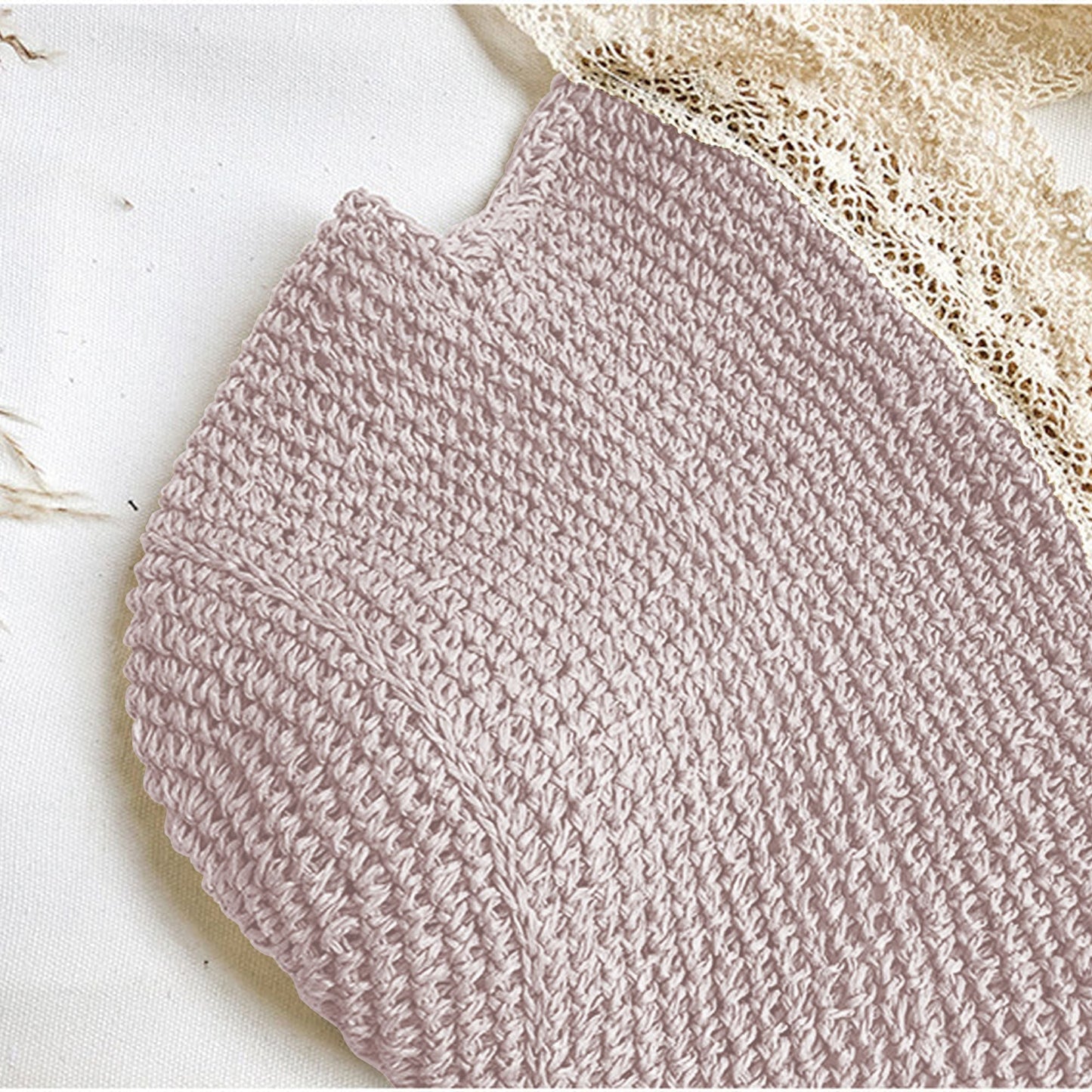 Anna-Kaci Women's Crochet Straw Hat with Lace Trim and Bow Detail