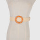 Anna-Kaci Bohemian - Style Woven Belt with Round Plastic Buckle