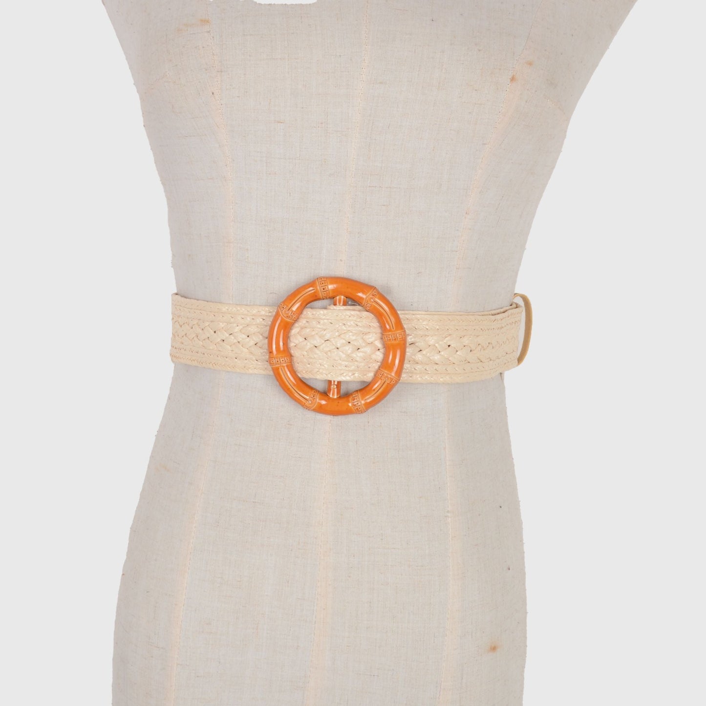 Anna-Kaci Bohemian - Style Woven Belt with Round Plastic Buckle