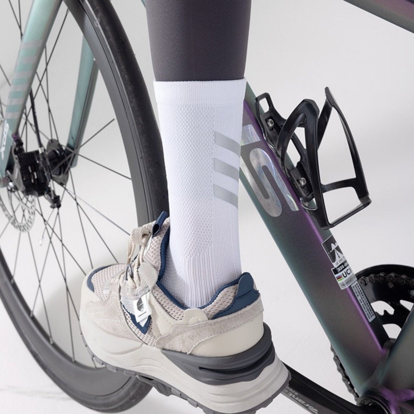 Anna-Kaci Women's Reflective Compression Sports Socks with Breathable Fabric and Night Visibility Design 2-Pack