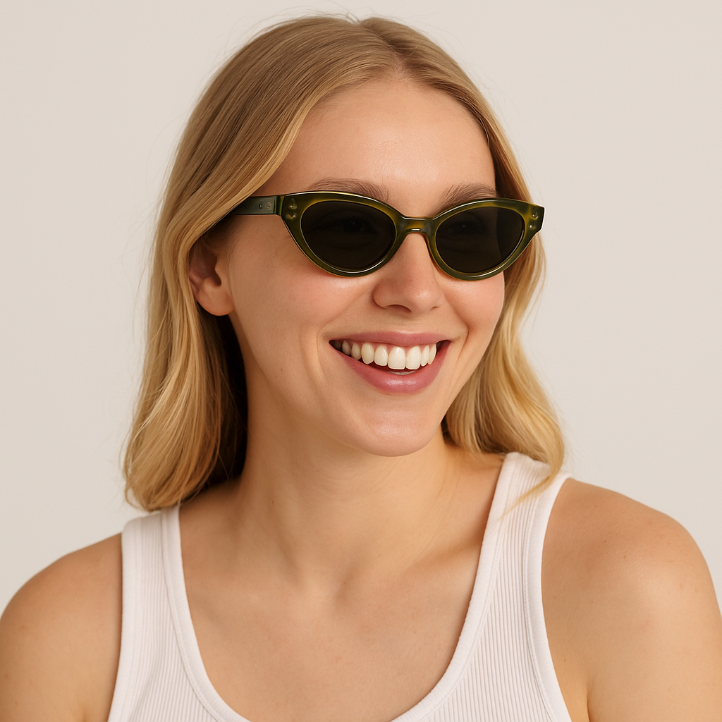 Anna-Kaci Women's Retro Street Style Cat Eye Small Frame Polarized Sunglasses UV400 Protection