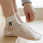 Anna-Kaci Women's Summer Ribbed Ankle Socks with Bow Embroidery 5Pk