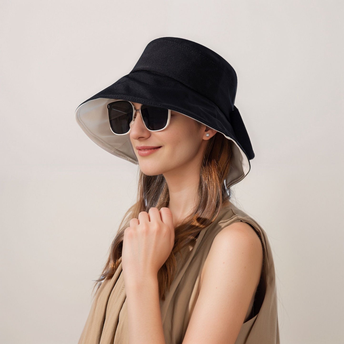 Anna-Kaci Wide Brim Bucket Hat Back Bow Detail for Sun Protection and Stylish Summer Looks