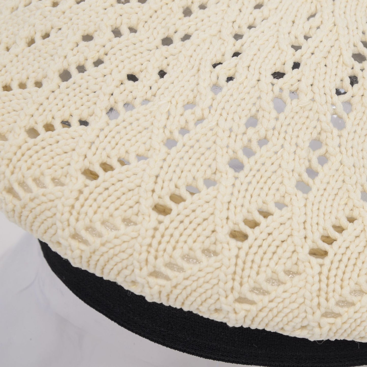 Anna-Kaci Women's Lightweight Crochet Beret Hat with Open Knit Pattern and Soft Stretch Fit