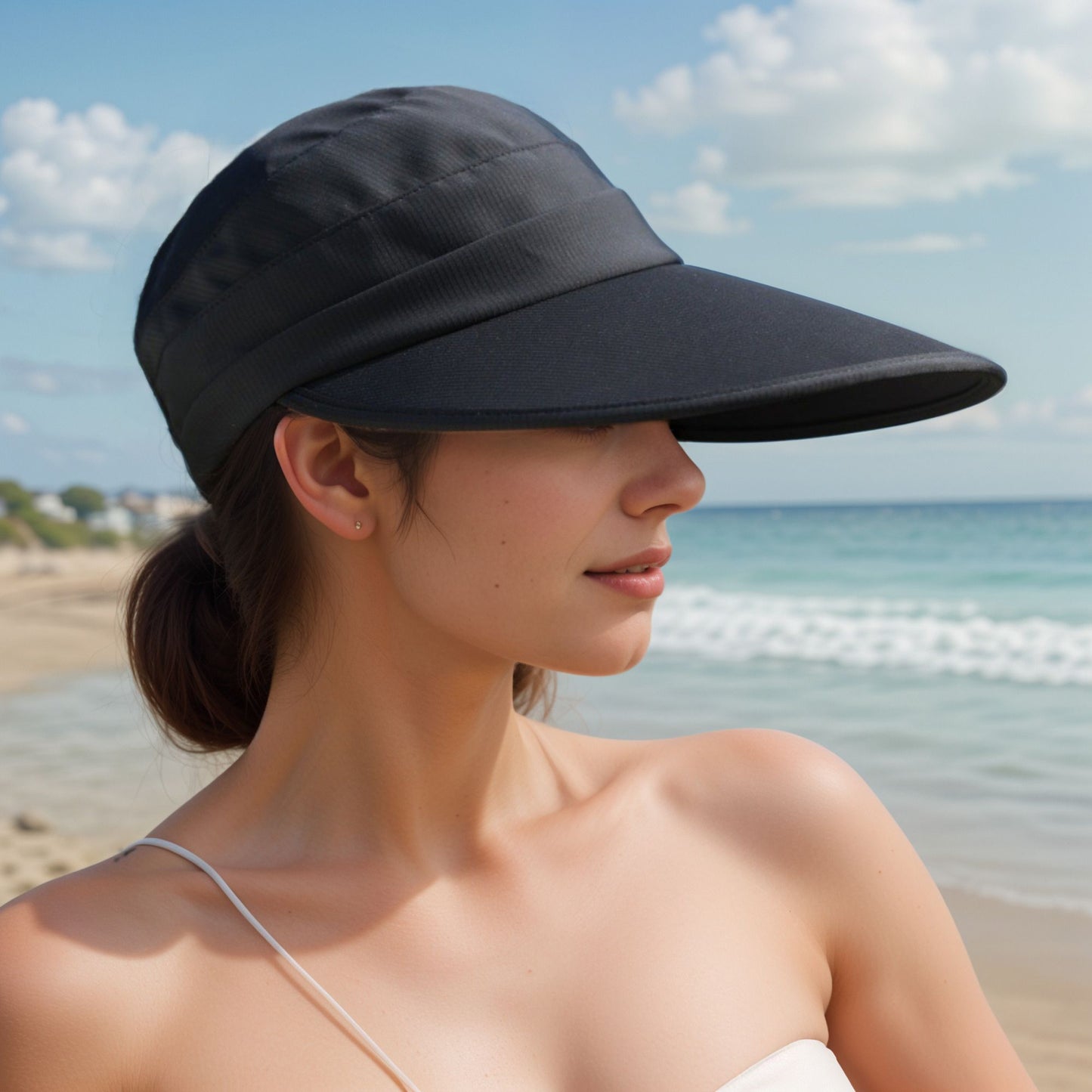 Anna-Kaci Women's Sporty Wide Brim Sun Visor Hat with Adjustable Back Strap Lightweight UV Protection Cap for Outdoor Activities