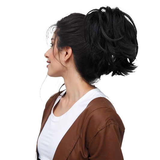 Alilang Short Tousled Layered Ponytail Hairpiece with Claw Clip Heat Resistant Synthetic Hair Natural Texture