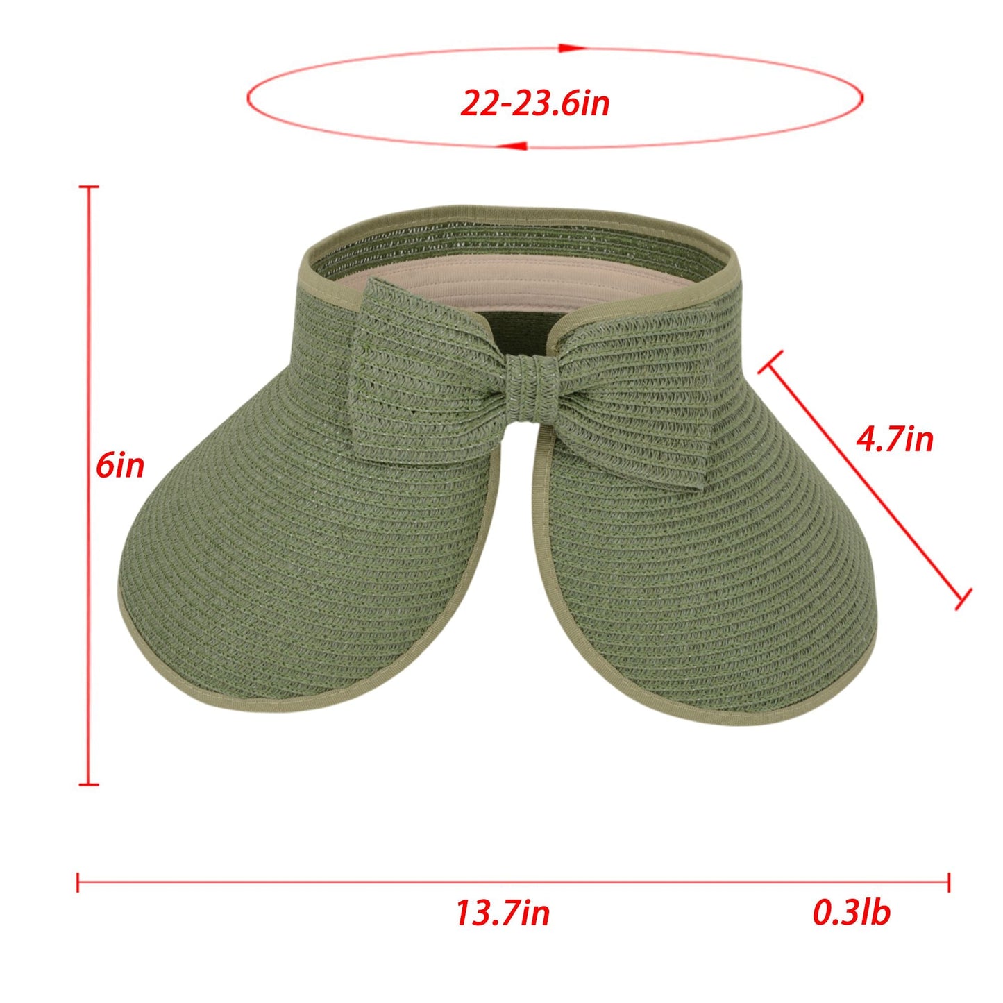 Anna-Kaci Women's Wide Brim Visor Hat with Bow Detail Adjustable Velcro Closure for Beach or Outdoor Protection