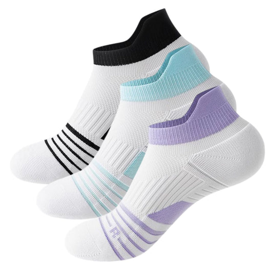 Anna-Kaci 3 Pairs Cushioned Sport Ankle Socks with Arch Support Breathable Stretch Mesh Knit Athletic Low-Cut Design