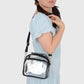 Anna-Kaci Trendy Clear Transparent Women's Shoulder Bag with Iridescent Trim