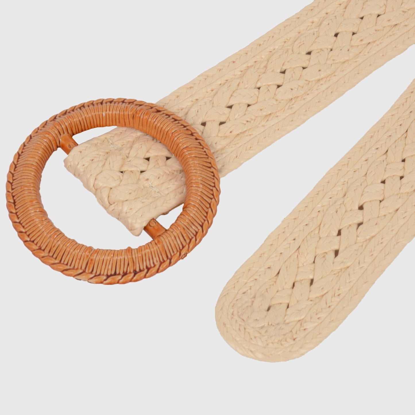 Anna-Kaci Bohemian - Style Woven Belt with Round Plastic Buckle