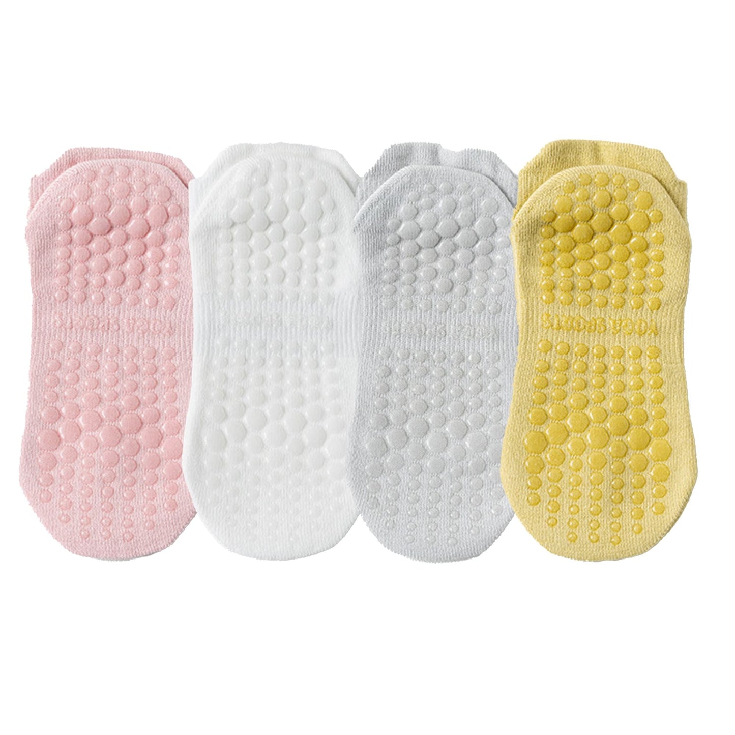 Anna-Kaci 4-Pack Women's Mesh Top Non-Slip Yoga Socks with Full Sole Grips and Breathable Lightweight Fabric
