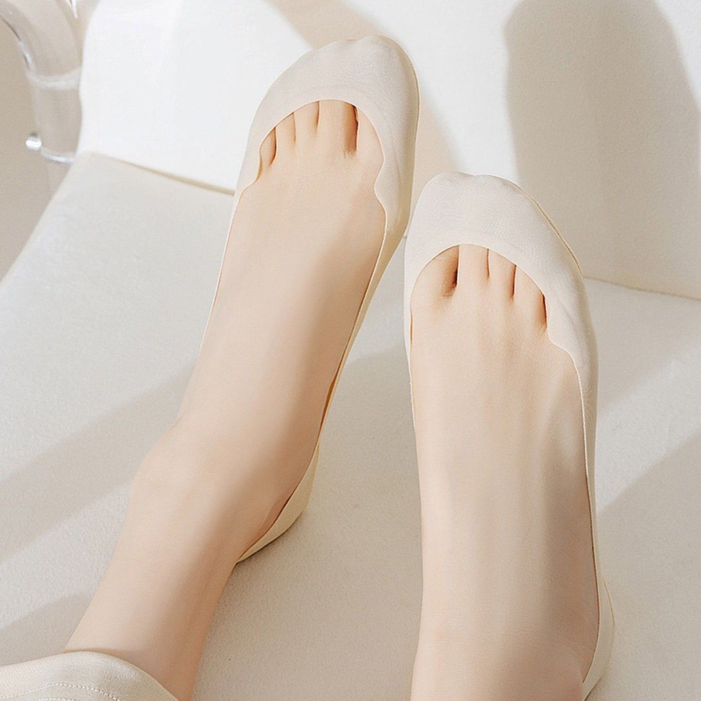 Anna-Kaci Women's Ultra Low Cut No Show Socks with Anti-Slip Silicone Grip and Seamless Toe Protection 4-Pack