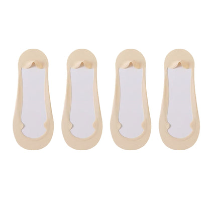 Anna-Kaci Women's Ultra Low Cut No Show Socks with Anti-Slip Silicone Grip and Seamless Toe Protection 4-Pack