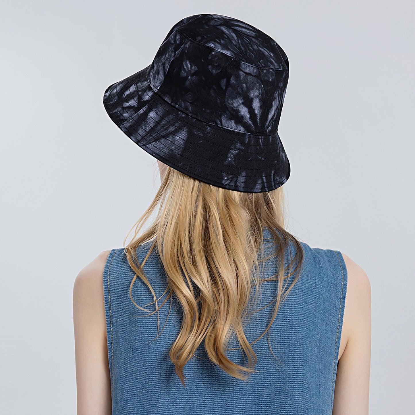 Anna-Kaci Summer Fisherman Hat Outdoor Travel Tie Dye Bucket Hat with Wide Brim Casual Sun Protection