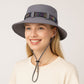 Anna-Kaci Wide Brim Bucket Hat with Colorful Ribbon Trim Breathable Mesh Lining and Adjustable Chin Strap for Outdoor Use