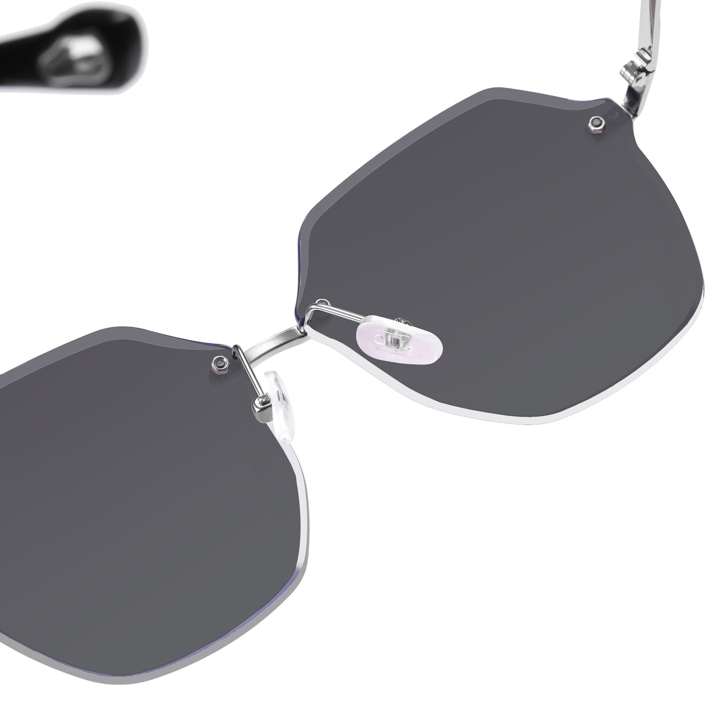 Anna-Kaci Women's Stylish Hexagonal Rimless Gradient Sunglasses for Fashion Looks