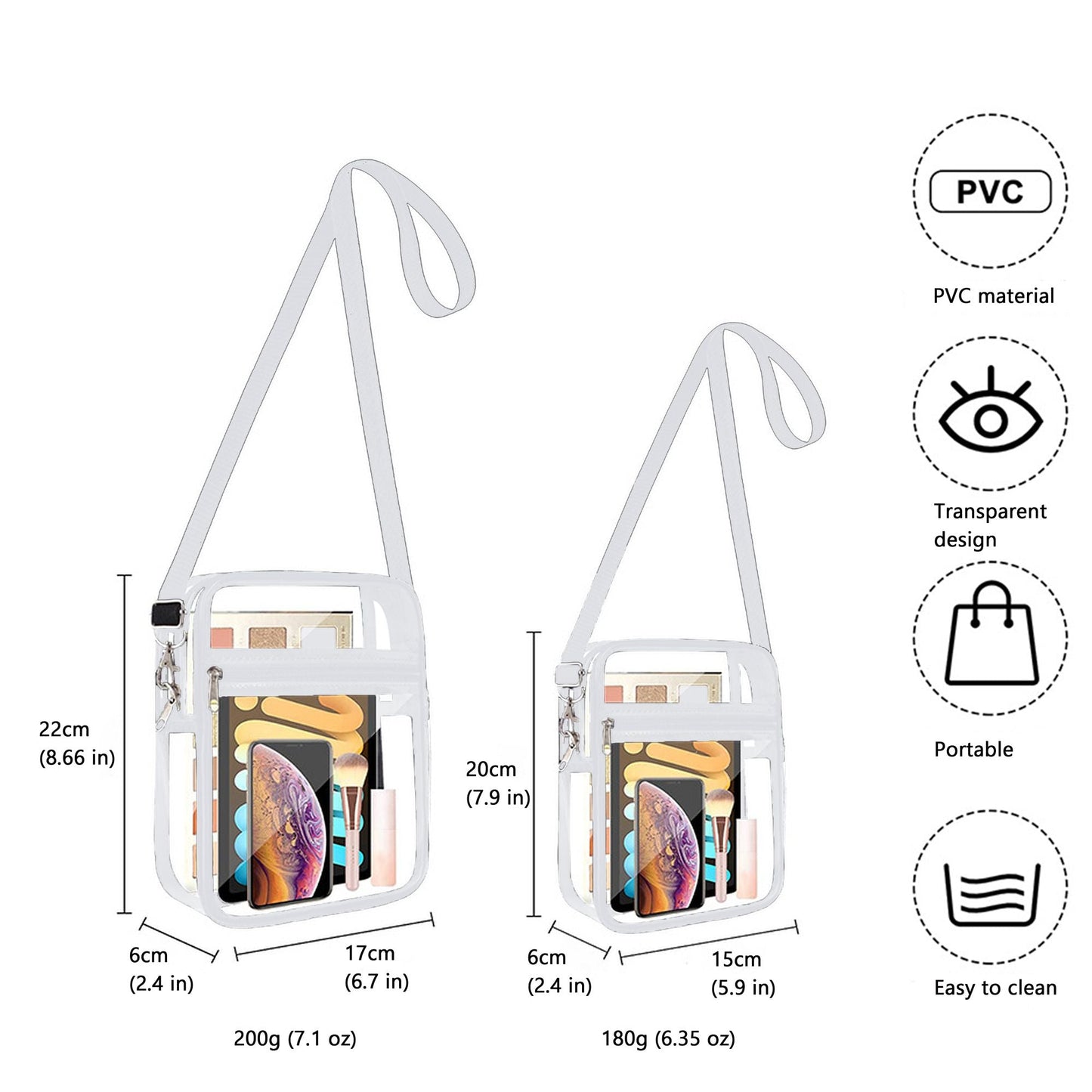 Anna-Kaci Sleek Clear Women's Shoulder Bag