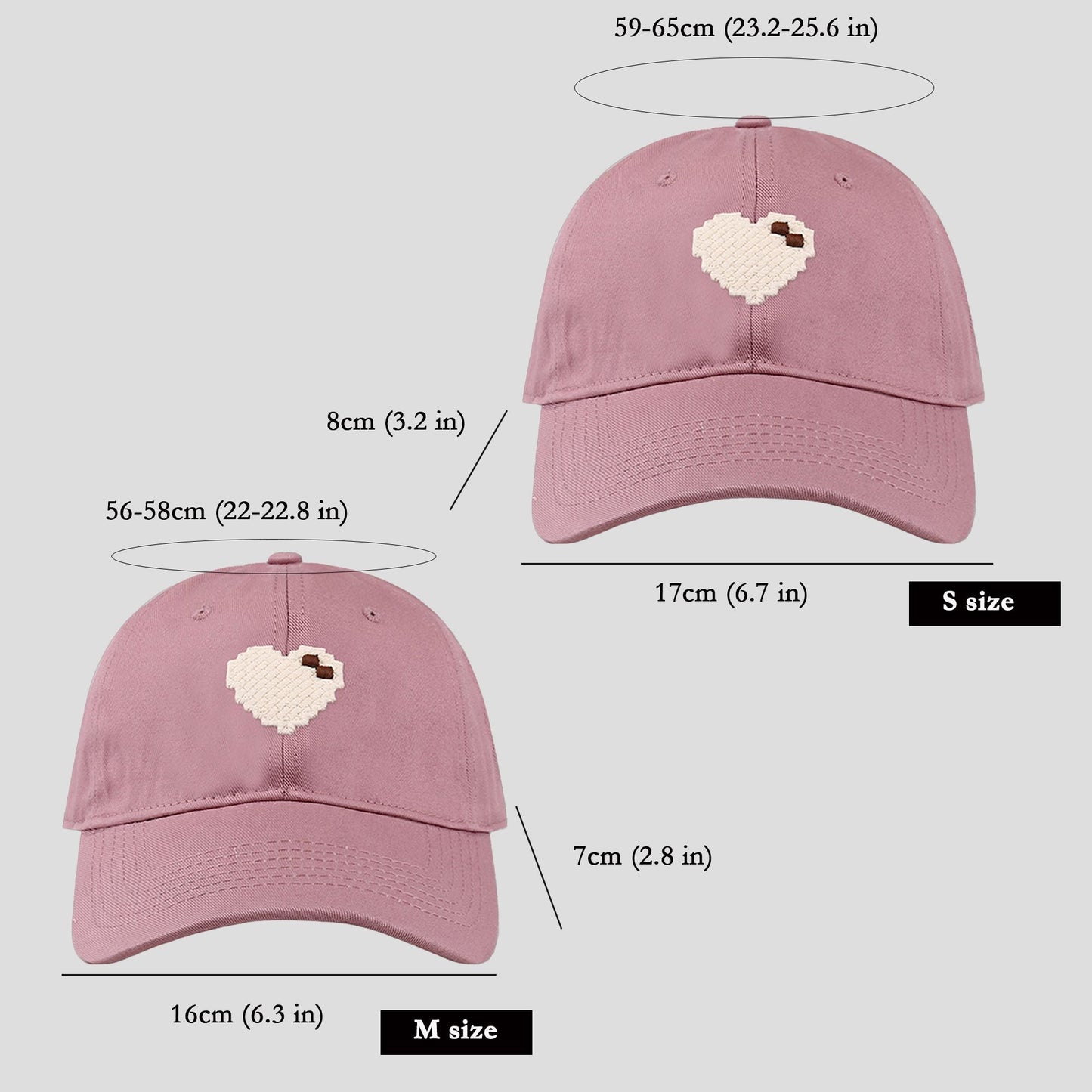 Anna-Kaci Women's Pixel Heart Wide - Brim Baseball Cap