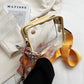 Anna-Kaci Women's Chic Transparent Crossbody & Messenger Bags with Decorative Scarf