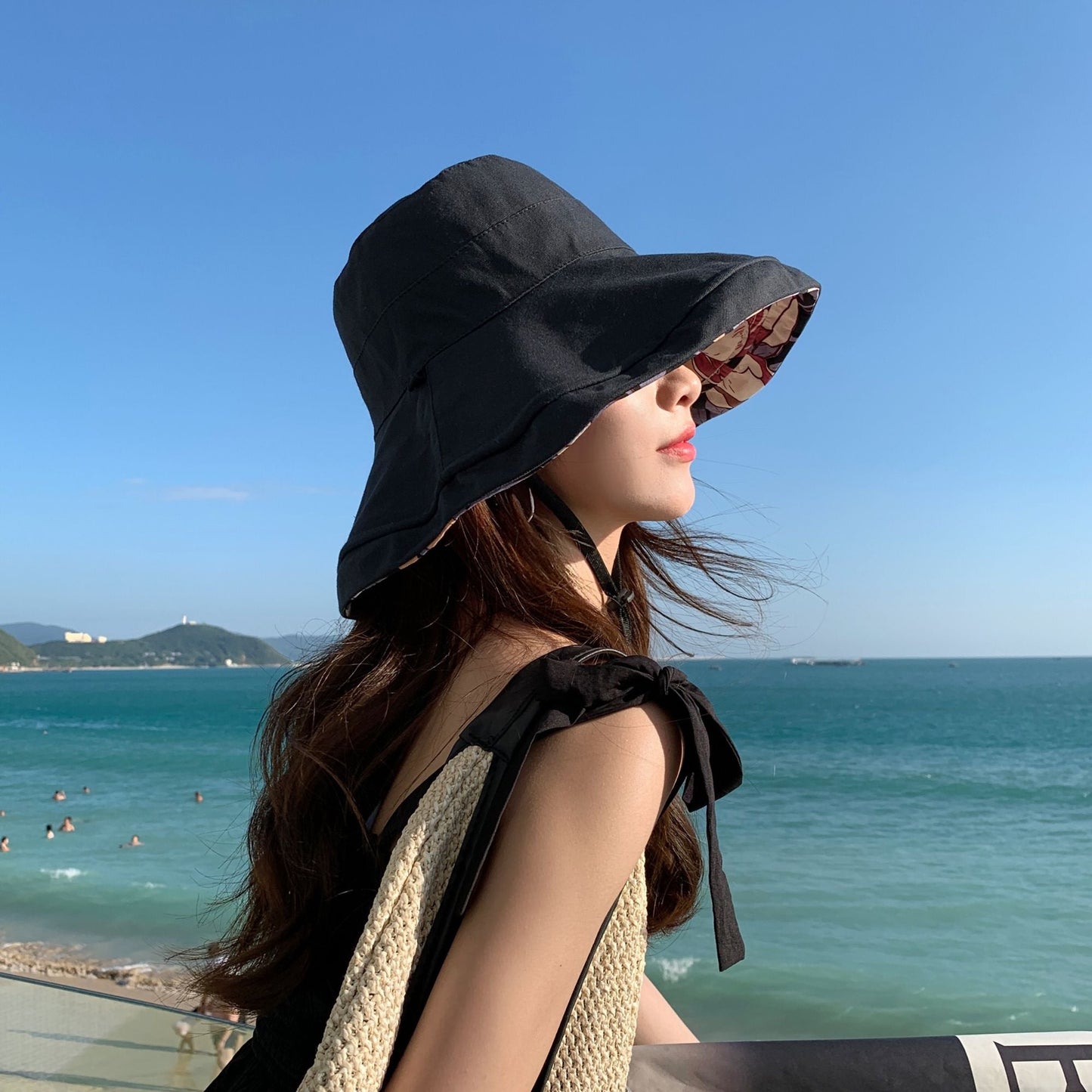 Anna-Kaci 2-in-1 Women's Floral & Solid Double-Sided Bucket Hat for Outdoor