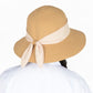 Anna-Kaci Women's Woven Floppy Sun Hat with Wide Ribbon Knot Detail and Curved Brim