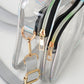Anna-Kaci Trendy Clear Transparent Women's Shoulder Bag with Iridescent Trim