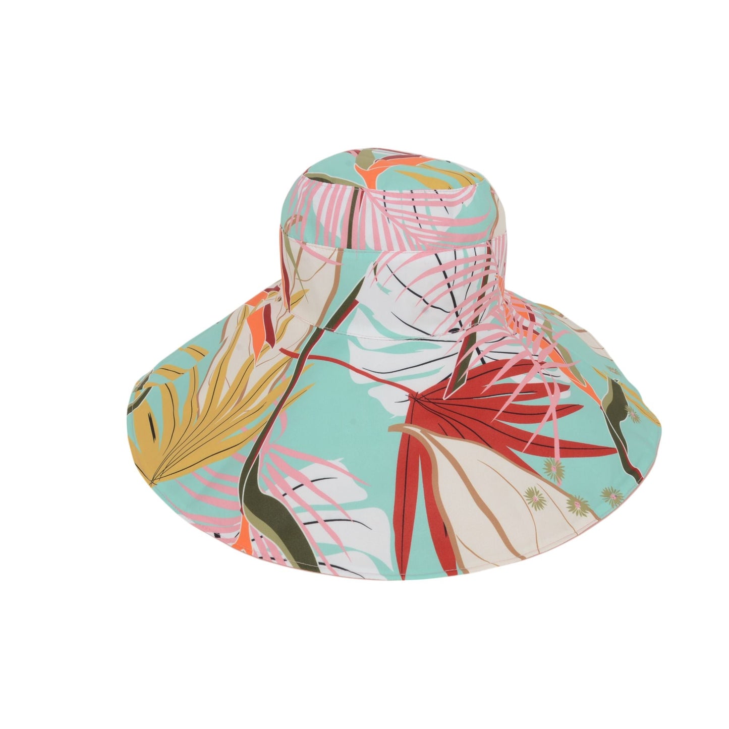 Anna-Kaci Wide Brim Floppy Sun Hat with Colorful Printed Underside UV Protection Lightweight Foldable Design for Outdoor Use