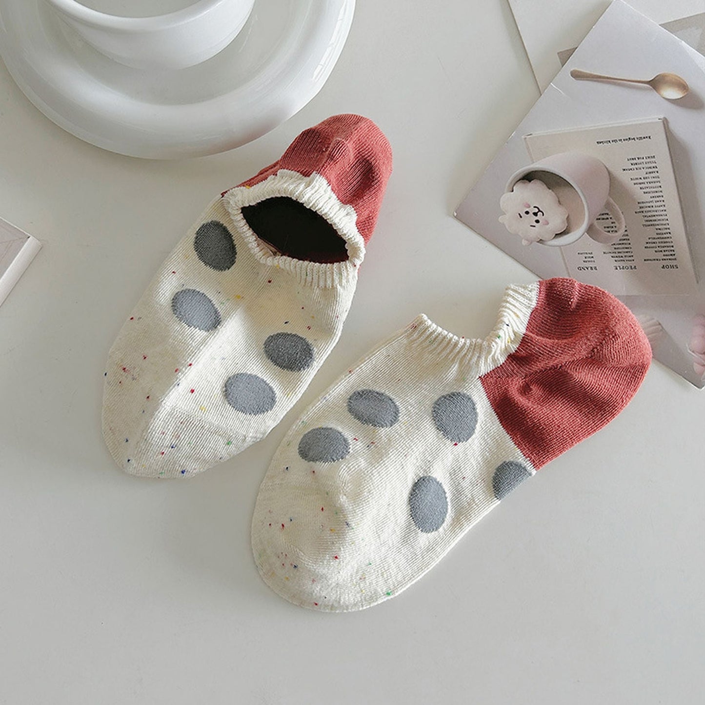 Anna-Kaci Women's Charming No Show Socks Seamless Toe Cotton 6Pk