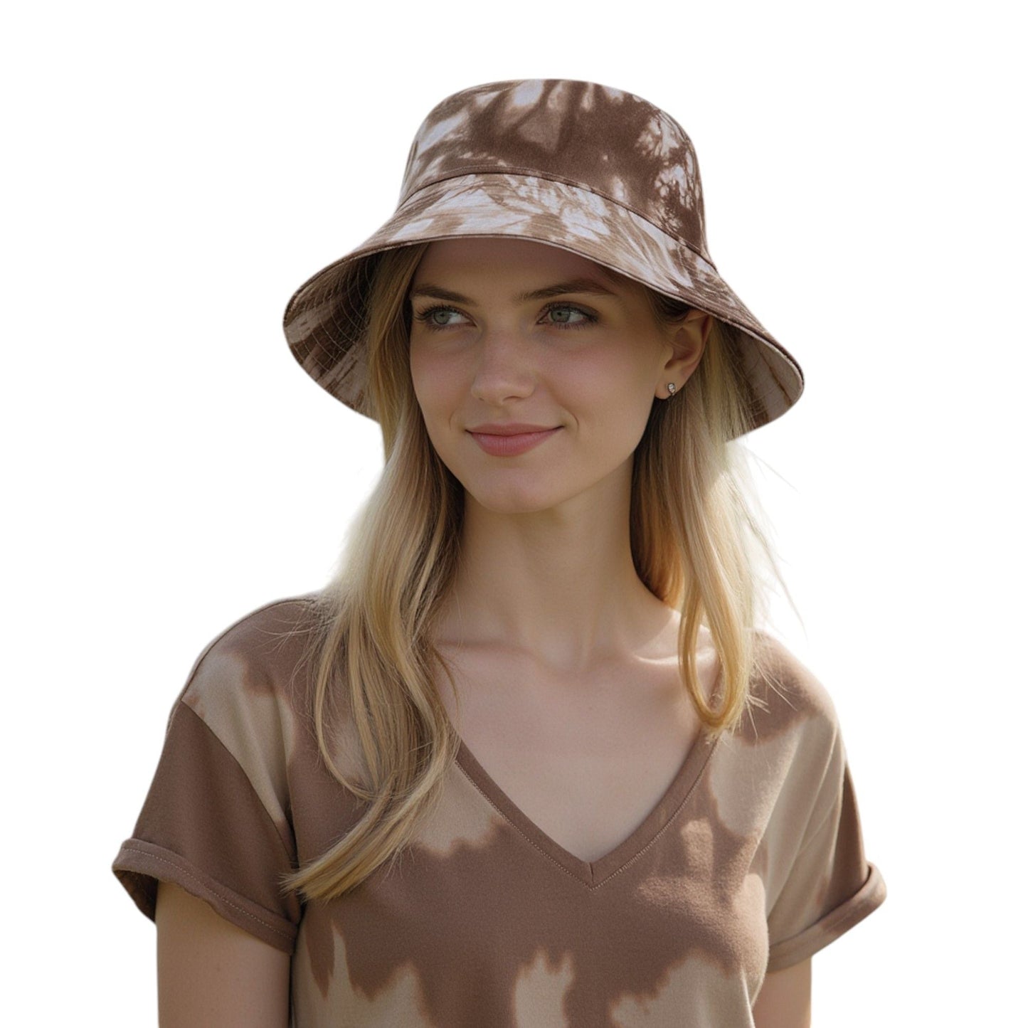 Anna-Kaci Summer Fisherman Hat Outdoor Travel Tie Dye Bucket Hat with Wide Brim Casual Sun Protection