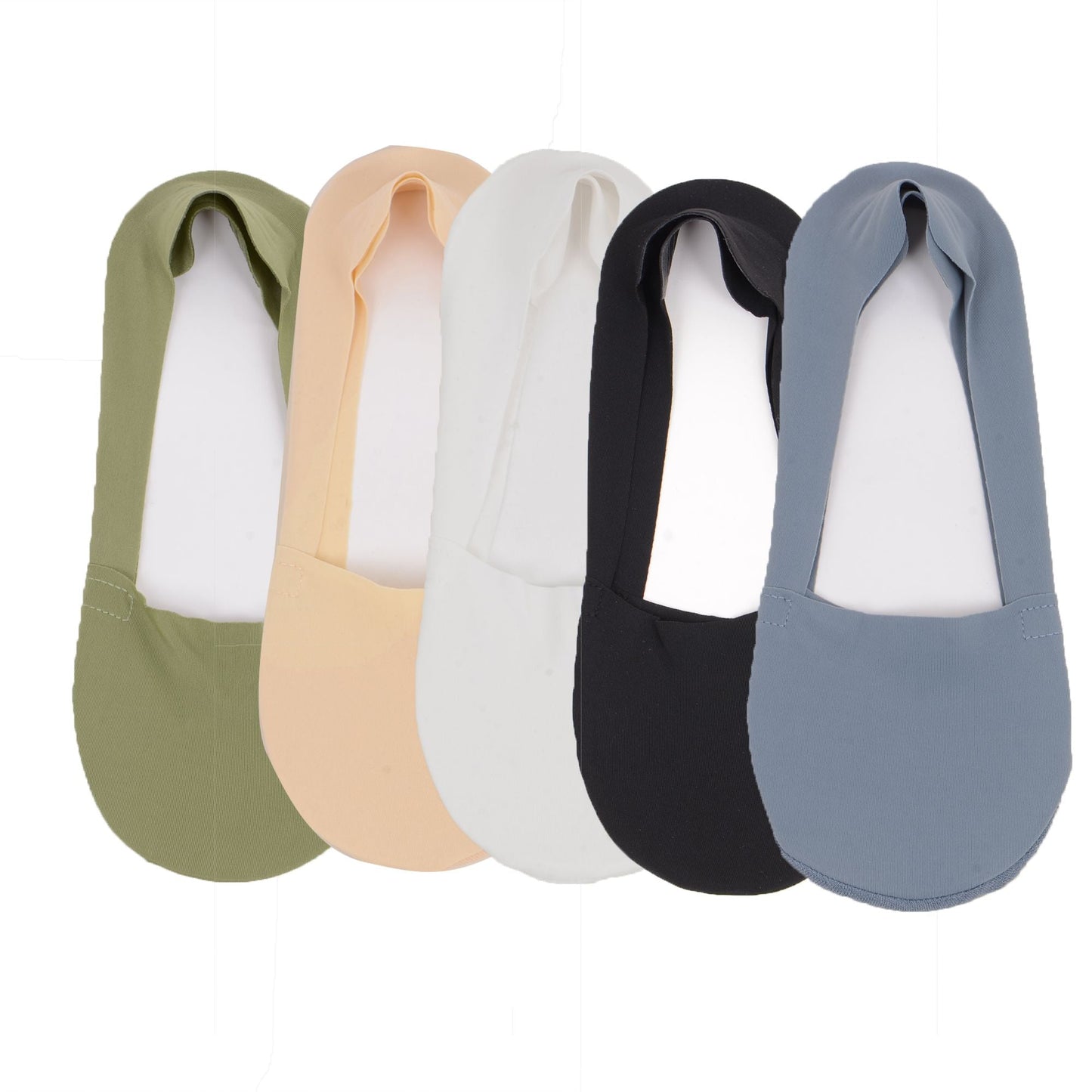 Anna-Kaci 5 Pairs Women Ice Silk Low Cut Liner Socks Deep Cut Design Anti-Slip Cotton Sole Breathable Invisible Socks for Flats