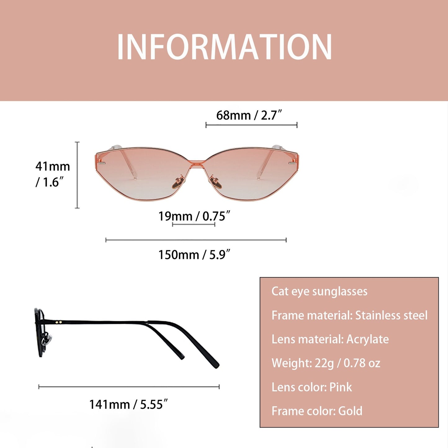 Anna-Kaci Women's Stylish Cat-Eye Polarized Sunglasses UV400 Protection