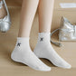 Anna-Kaci Women's Summer Ribbed Ankle Socks with Bow Embroidery 5Pk