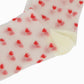 Anna-Kaci Women's Sheer Crew Socks with Flocked Heart Pattern and Reinforced Toe and Heel 2-Pack