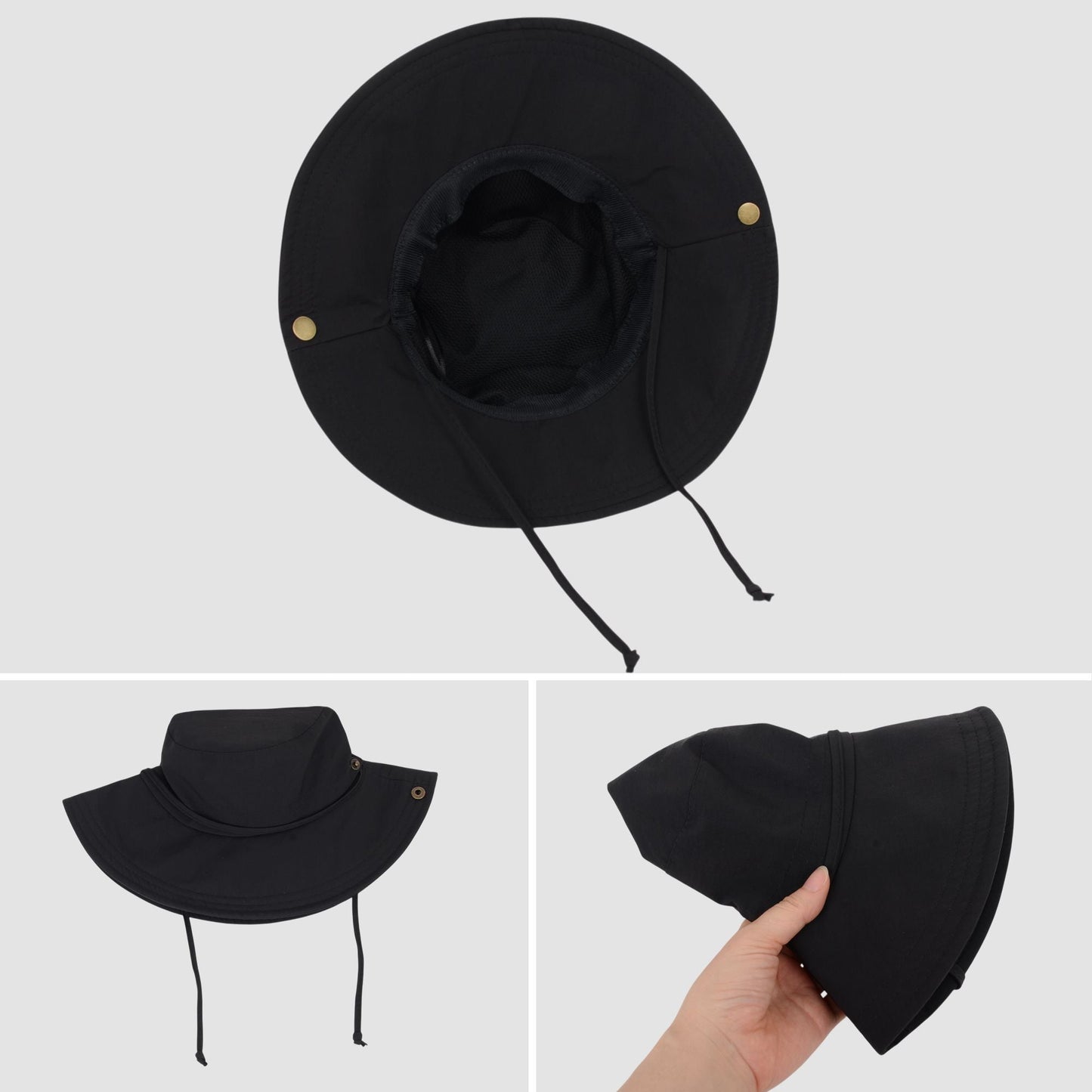 Anna-Kaci Foldable Wide Brim Bucket Hat with Chin Strap for Sun Protection and Outdoor Hiking Travel Beach Adventures