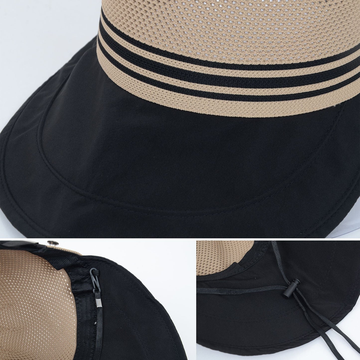 Anna-Kaci Breathable Mesh Sun Visor Cap with Ponytail Slot Adjustable Strap and Wide Brim for Outdoor Hiking and Summer Travel
