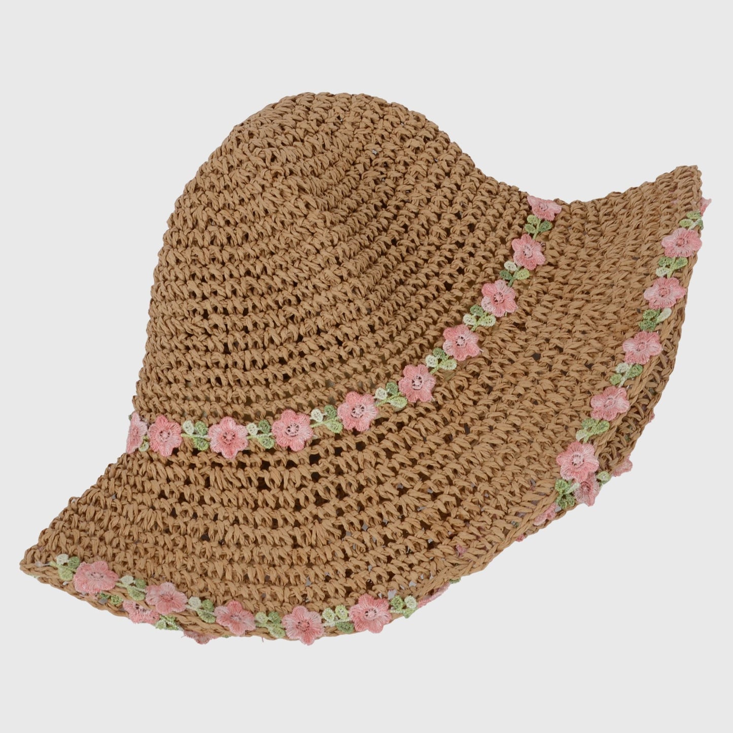 Anna-Kaci Women's Flower Embellishments Sun Hats Charming Crocheted Straw