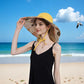 Anna-Kaci Wide Brim Sun Hat with Ponytail Hole Neck Tie Closure and Patterned Lining for UV Protection and Outdoor Style